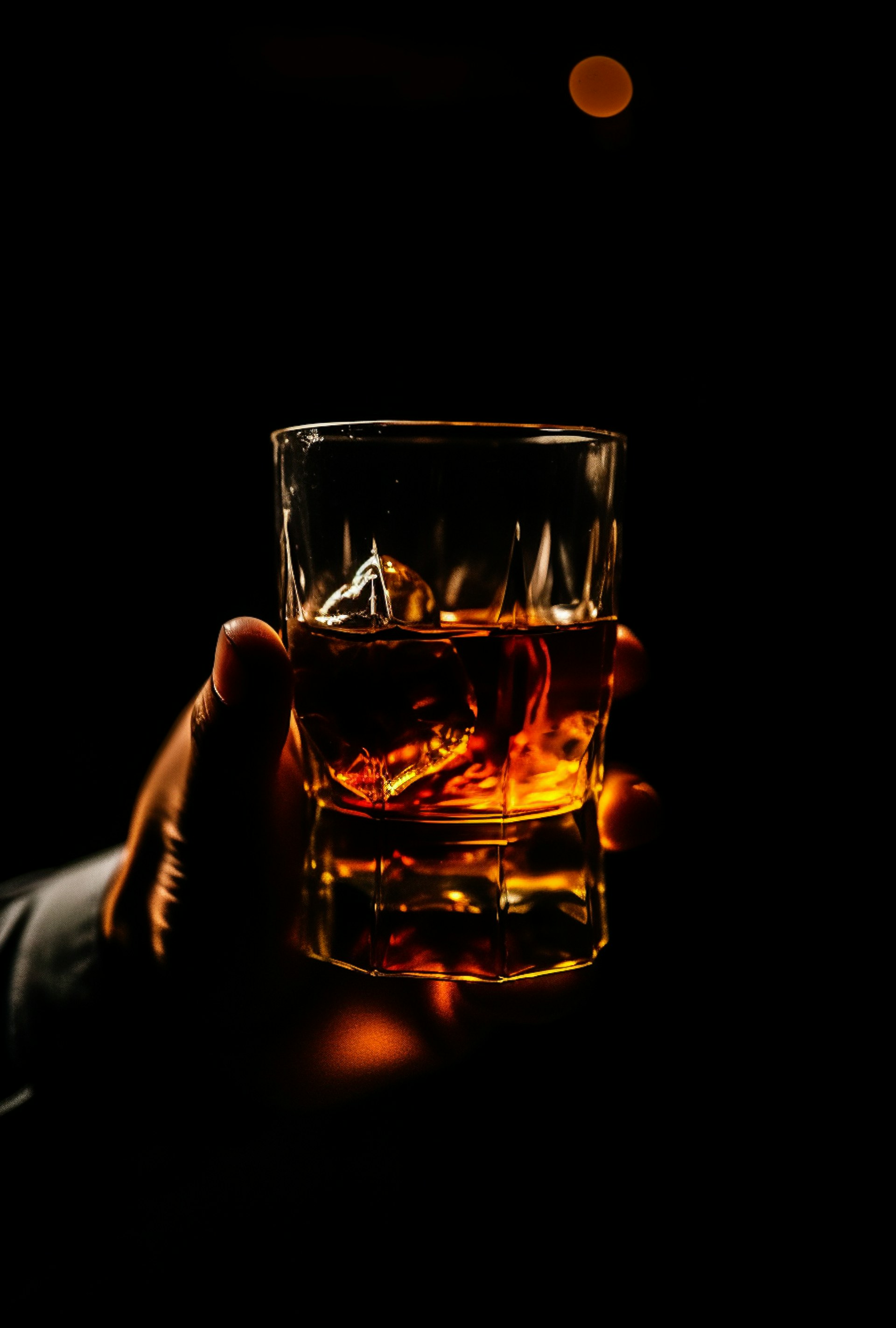Japanese whisky glass with ice