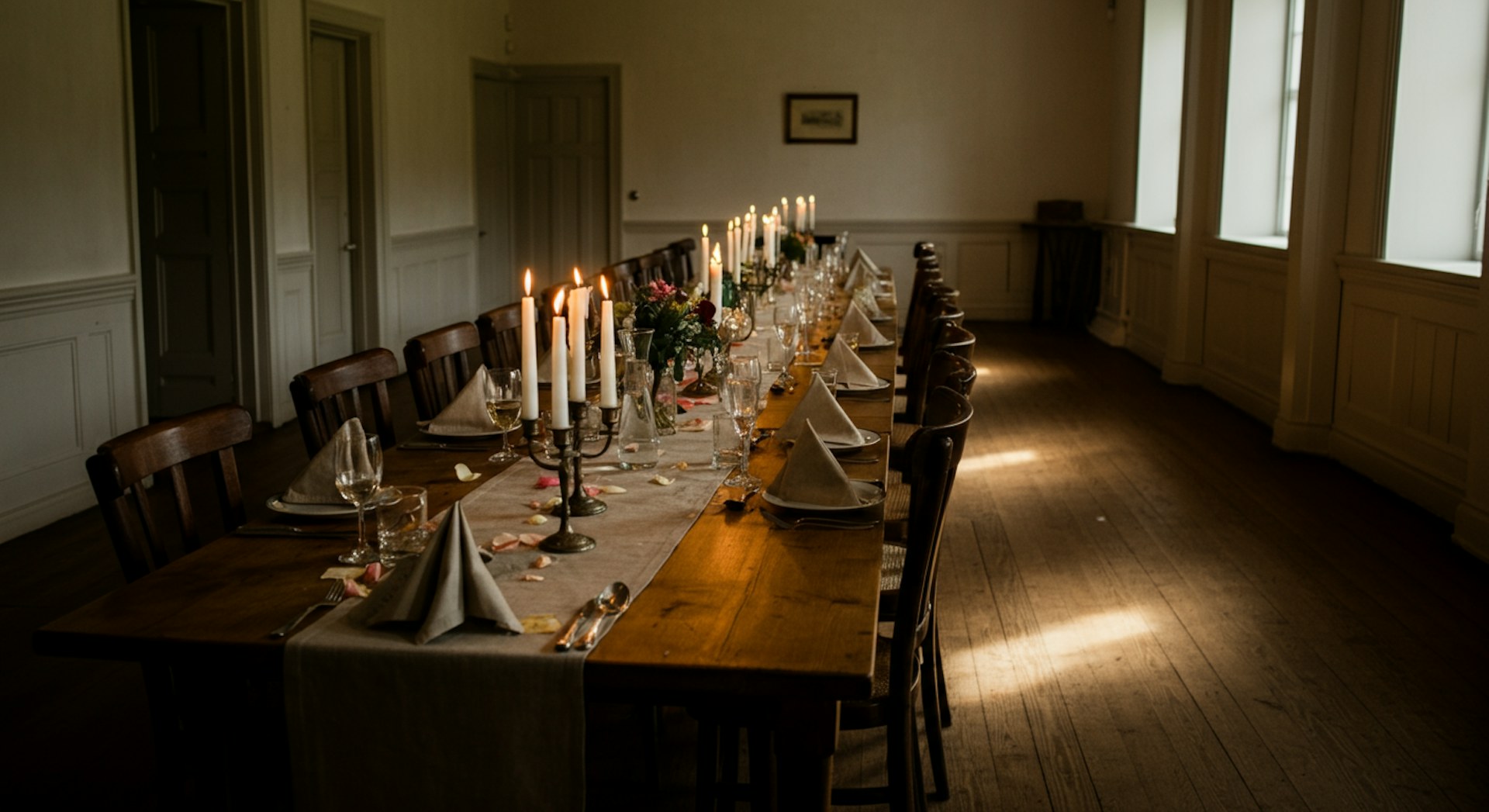 Private dining room with candlelight