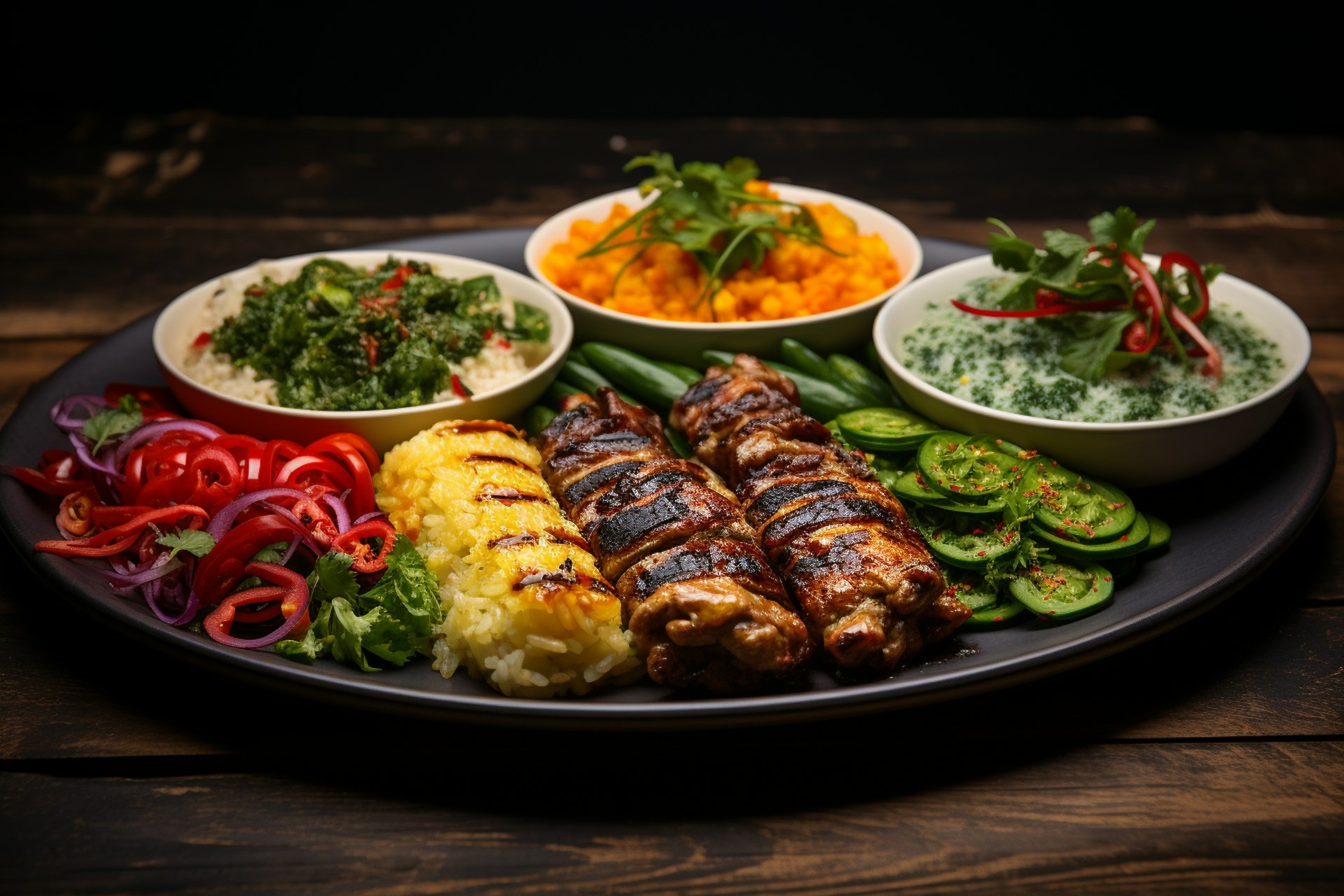 Robata grill with charcoal